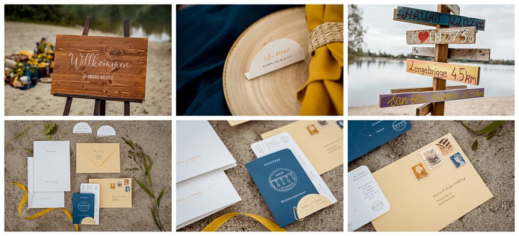 Tiny Elopement Hochzeit Einladungskarten Pass Reisepass